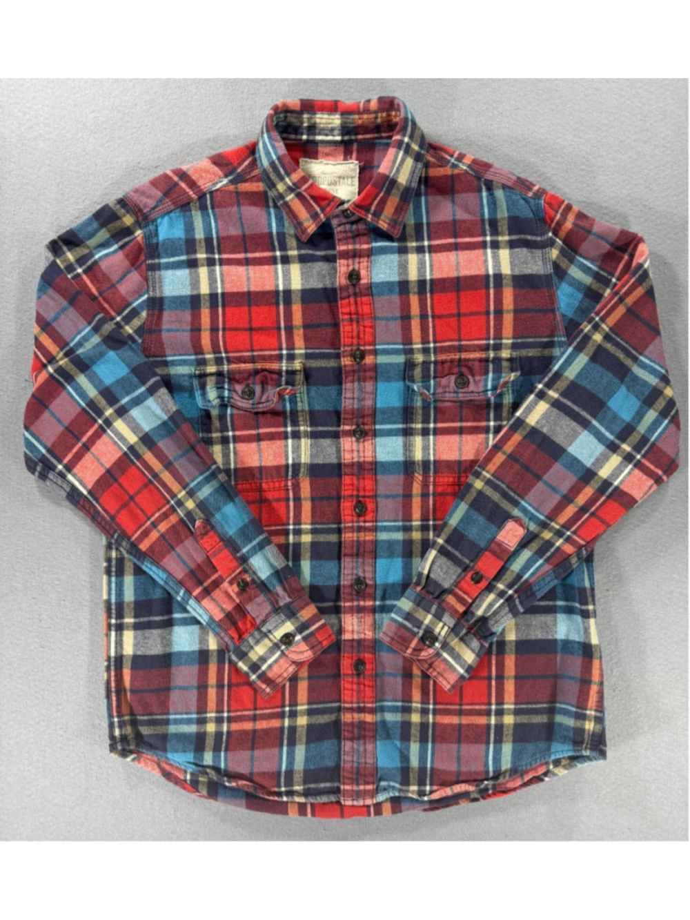 Aeropostale Men's Flannel Shirt Size M Medium Plaid Button Down Long Sleeve GUC